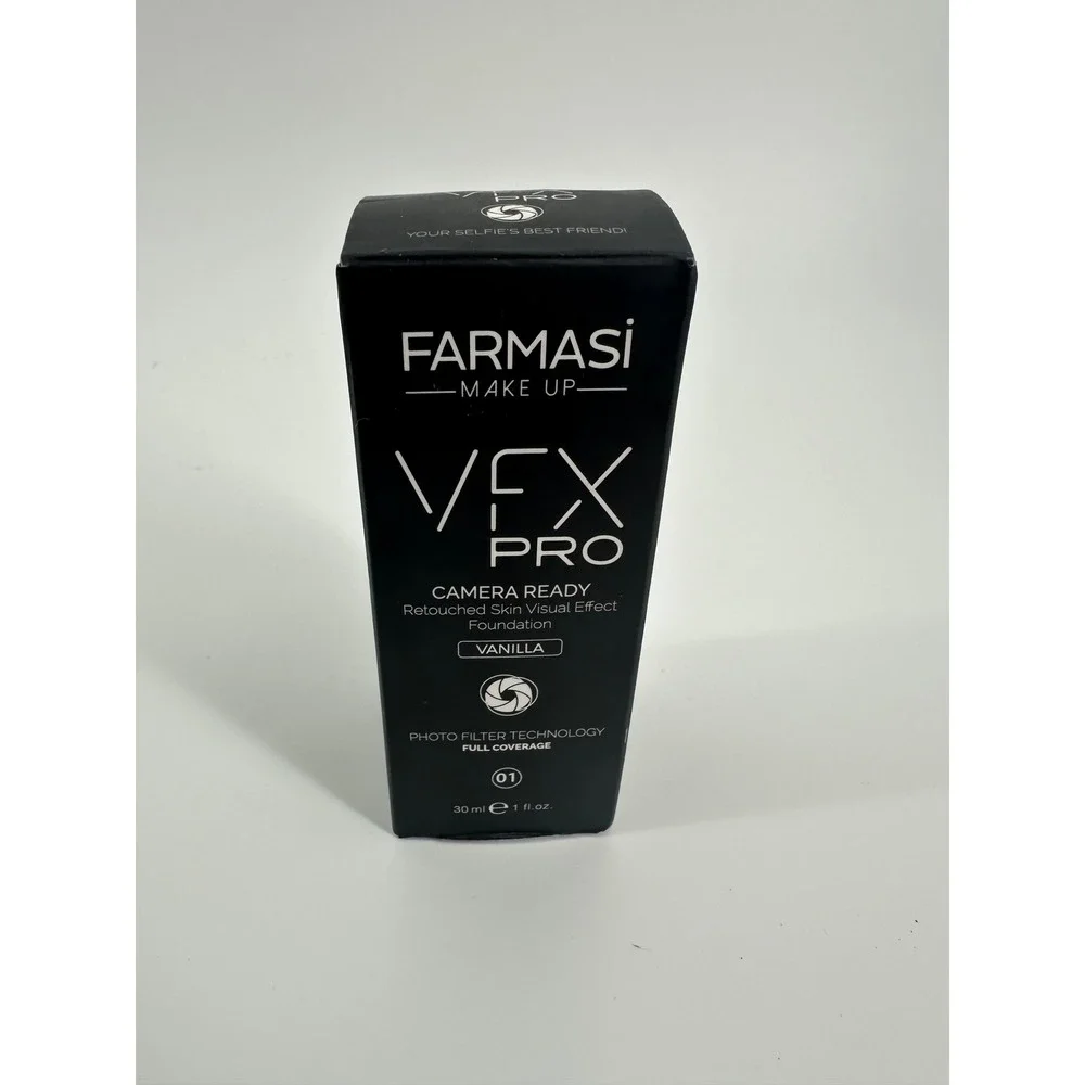 Farmasi VFX PRO Camera Ready Foundation 01 Vanilla Full Coverage 1 fl oz NEW